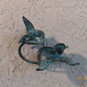 Vintage Copper Hummingbird Figurine